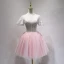 Chic / Belle Rougissant Rose Robe De Fete 2018 Princesse En Dentelle Perle V-Cou Dos Nu Manches Courtes Courte Robe De Ceremonie