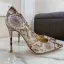 Amazing / Unique Cocktail Party Snakeskin Print Pumps 2020 Leather 10 cm Stiletto Heels Pointed Toe Pumps