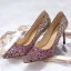 Sparkly Rose Gold Evening Party Sequins Pumps 2020 Leather 8 cm Stiletto Heels Pointed Toe Pumps