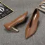 Simple Marron Désinvolte Escarpins 2020 Cuir 7 cm Talons Épais À Bout Pointu Escarpins