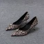 Sexy Soirée Imprimé Léopard Escarpins 2020 Cuir 5 cm Talons Aiguilles À Bout Pointu Escarpins