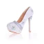 Charming Ivory Pearl Rhinestone Wedding Shoes 2020 Leather Waterproof 14 cm Stiletto Heels Pointed Toe Wedding Pumps