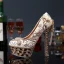 Stunning Luxury / Gorgeous Pearl Rhinestone Wedding Shoes 2020 Leather Waterproof 14 cm Stiletto Heels Round Toe Wedding Pumps