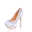 Sexy Ivory Pearl Rhinestone Wedding Shoes 2020 Leather Waterproof 14 cm Stiletto Heels Round Toe Wedding Pumps