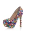 Amazing / Unique Multi-Colors Crystal Rave Club Pumps 2020 Leather Waterproof 14 cm Stiletto Heels Pointed Toe Pumps