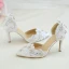 Elegant White Lace Flower Wedding Shoes 2020 Rhinestone 8 cm Stiletto Heels Pointed Toe Wedding Heels