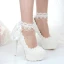 Classic Ivory Lace Flower Wedding Shoes 2020 Pearl 14 cm Stiletto Heels Round Toe Wedding Pumps