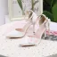 Schöne Weiß Ball Damenschuhe 2020 Perle Spitze Blumen Knöchelriemen 9 cm Stilettos Spitzschuh High Heels