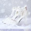 Charmant Ivoire Faux Diamant En Dentelle Fleur Chaussure De Mariée 2020 Perle T-Strap 9 cm Talons Aiguilles À Bout Pointu Mariage Talons