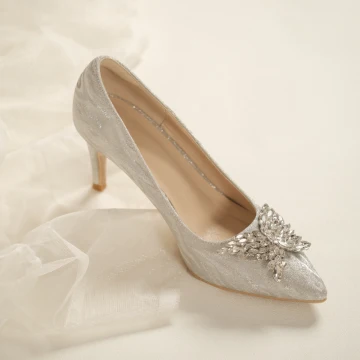 Charmant Zilveren Rhinestone Vlinder Bruidsschoenen 2020 7 Cm Naaldhakken Stiletto Spitse Neus Huwelijk Pumps