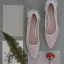 Chic / Belle Blanche Transparentes Chaussure De Mariée 2020 En Dentelle Fleur Noeud Cuir 3 cm Talons Aiguilles Talon Bas À Bout Pointu Mariage Escarpins