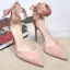 Mooie / Prachtige Nude Satijn Gala Sandalen Dames 2020 Strik Enkelband 10 cm Naaldhakken / Stiletto Spitse Neus Sandalen