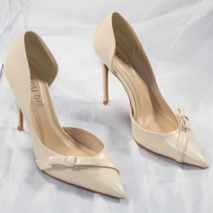 Sexy Nude Cocktail Party Womens Shoes 2020 Bow 10 Cm Stiletto Heels Pointed Toe Heels