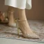 Charming Gold Pearl Rhinestone Wedding Shoes 2020 Leather Ankle Strap 7 cm Stiletto Heels Pointed Toe Wedding Heels