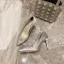 Élégant Gris Promo Satin Escarpins 2020 Perle 10 cm Talons Aiguilles À Bout Pointu Escarpins