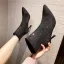 Fashion Black Street Wear Rhinestone Womens Boots 2020 8 cm Stiletto Heels Pointed Toe Boots
