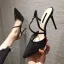 Sexy Black Evening Party Rhinestone Slingbacks Womens Sandals 2020 8 cm Stiletto Heels Pointed Toe Sandals