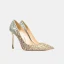 Charmant Doré Paillettes Mariage Escarpins 2021 Cuir 10 cm Talons Aiguilles À Bout Pointu Escarpins