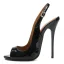 Sexy Black Cocktail Party Patent Leather Womens Sandals 2021 Slingbacks 13 cm Stiletto Heels Open / Peep Toe Sandals