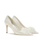 Chic Ivoire Satin Chaussure De Mariée 2021 Fleur 8 cm Talons Aiguilles À Bout Pointu Mariage Escarpins