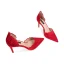 Chinese style Red Satin Rhinestone Wedding Shoes 2021 8 cm Stiletto Heels Pointed Toe Wedding Heels