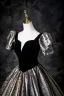 Classy Black Glitter Prom Dresses 2025 Ball Gown Square Neckline Puffy Short Sleeve Backless Floor-Length / Long Prom Formal Dresses