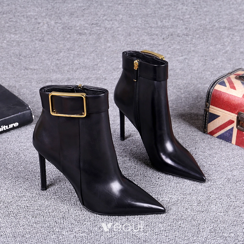 Women Sexy Rhinestone Ankle Boots 2024 Winter Fashion Pointed Toe Zipper  Thin High Heels Elastic Short Boots Botas Korean Shoes - AliExpress