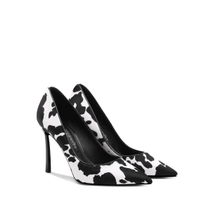 Chic Belle Noire Blanche Cocktail Daim Escarpins 2021 Cuir 10 Cm Talons Aiguilles À Bout Pointu Escarpins