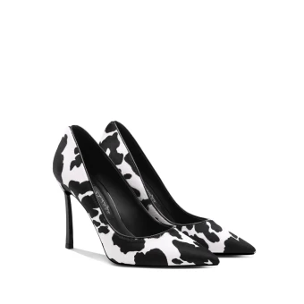 Chic Belle Noire Blanche Cocktail Daim Escarpins 2021 Cuir 10 Cm Talons Aiguilles À Bout Pointu Escarpins