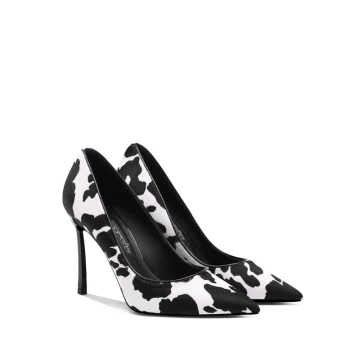 Mooie Prachtige Zwarte Witte Feest Suede Pumps 2021 Leer 10 Cm Naaldhakken Stiletto Spitse Neus Pumps