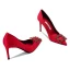 Sexy Red Evening Party Rhinestone Pumps 2021 Leather 10 cm Stiletto Heels Pointed Toe Pumps