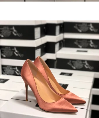 Élégant Champagne Doré Promo Satin Escarpins 2021 10 Cm Talons Aiguilles À Bout Pointu Talons Hauts Escarpins