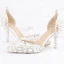 Charmant Ivory / Creme Perle Strass Brautschuhe 2021 Knöchelriemen 8 cm Stilettos Spitzschuh Hochzeit High Heels