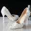 Sjarmerende Elfenben Perle Rhinestone Brudesko 2021 10 cm Stiletthæler Spisse Bryllup Pumps
