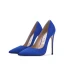 Edles Königliches Blau Büro OL Wildleder Pumps 2021 10 cm Stilettos Hochhackige Spitzschuh Pumps