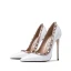 Fashion White Evening Party Rivet Pumps 2021 10 cm Stiletto Heels High Heels Pointed Toe Pumps