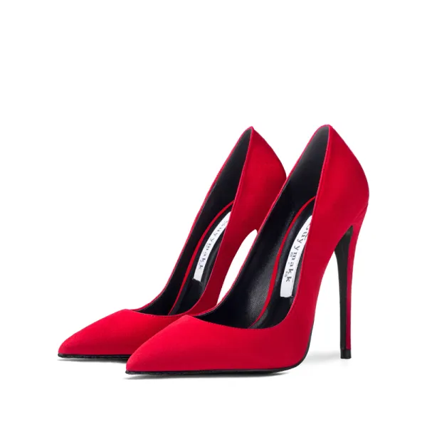 Chic / Beautiful Red Prom Suede Pumps 2021 10 cm Stiletto Heels High ...