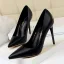 Simple Noire Désinvolte Escarpins 2021 10 cm Talons Aiguilles Talons Hauts À Bout Pointu Escarpins