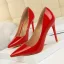 Eenvoudige Rode Hal Lakleer Pumps 2021 10 cm Naaldhakken / Stiletto Spitse Neus Hoge Hakken