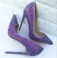 Sparkly Purple Sequins Rave Club Pumps 2021 Leather 10 cm Stiletto Heels High Heels Pointed Toe Pumps