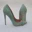 Chic / Beautiful Mint Green Cocktail Party Snakeskin Print Pumps 2021 Leather 12 cm Stiletto Heels Pointed Toe High Heels