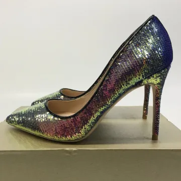 Scintillantes Dégradé De Couleur Escarpins Cocktail Paillettes Escarpins 2021 12 Cm Talons Aiguilles À Bout Pointu Talons Hauts