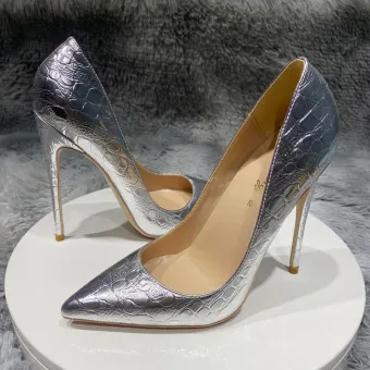 Chic Belle Argenté Soirée Escarpins 2021 12 Cm Talons Aiguilles Talons Hauts À Bout Pointu Escarpins