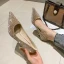Charming Gold Evening Party Rhinestone Pumps 2021 7 cm Stiletto Heels High Heels Pointed Toe Pumps