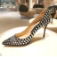 Sexy Tan Abend Strass Pumps 2021 Leder 10 cm Stilettos Hochhackige Spitzschuh Pumps
