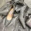 Glittrande Sexig Silver Afton Paljetter Pumps 2021 Läder 6 cm Rhinestone Tjocka Klackar Högklackade Spetsiga Pumps