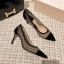 Chic / Beautiful Black Dating See-through Spotted Pumps 2021 8 cm Stiletto Heels High Heels Pointed Toe Pumps