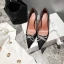 Charming Black Silk Satin Evening Party Pumps 2021 Bow Rhinestone High Heels 10 cm Stiletto Heels Pointed Toe Pumps