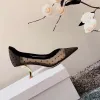 Charming Black Dating See-through Spotted Pumps 2021 Tulle High Heels 6 cm Stiletto Heels Pointed Toe Pumps
