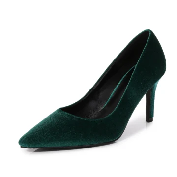 Élégant Concours De Beauté Daim Vert Foncé Escarpins 2021 Cuir Talons Hauts 8 Cm Talons Aiguilles À Bout Pointu Escarpins